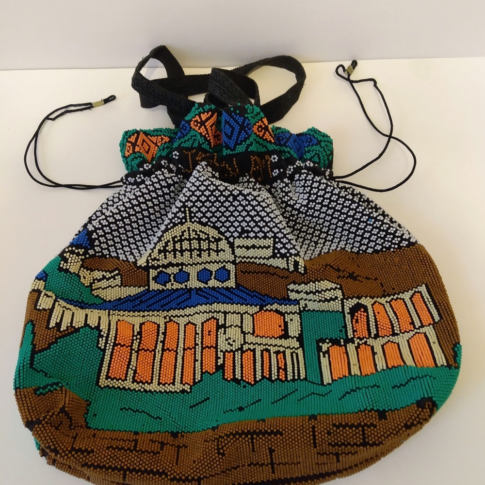 Jerusalem Beaded Drawstring Double Beaded Handle … - image 2